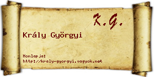 Krály Györgyi névjegykártya