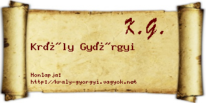 Krály Györgyi névjegykártya